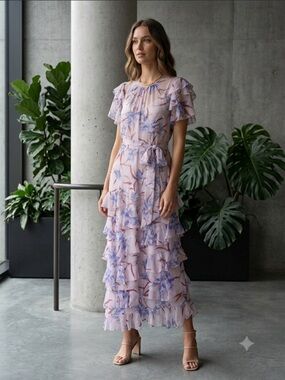 252. ZIMMERMANN | 100% Silk | Maxi Dress | Detachable Slip | Size 2 | 23/51 US 8